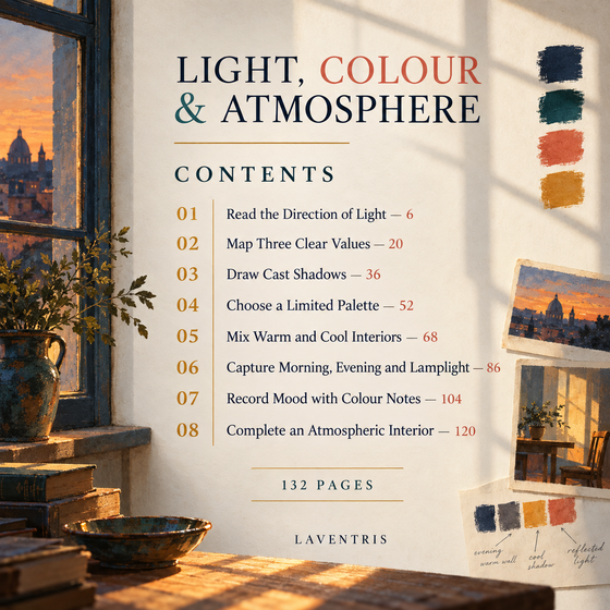 Contents pages with chapter start numbers for Light, Colour & Atmosphere.