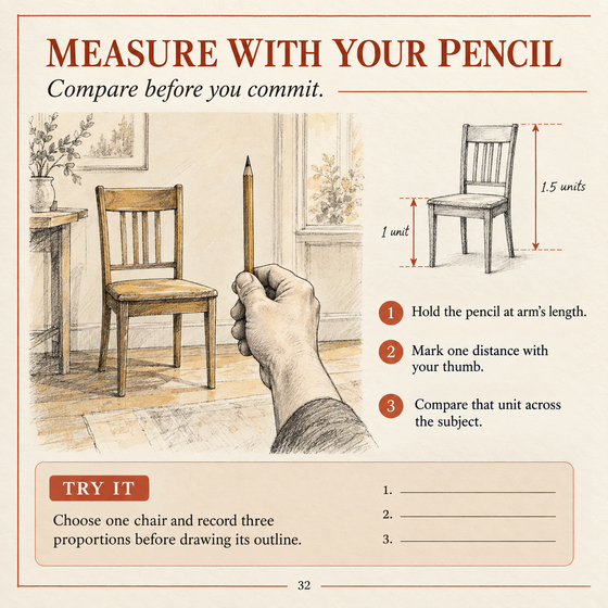 A sample page from Sketch the Room You See.