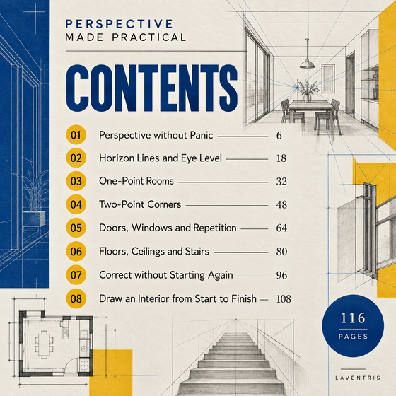 Contents pages with chapter start numbers for Perspective Made Practical.